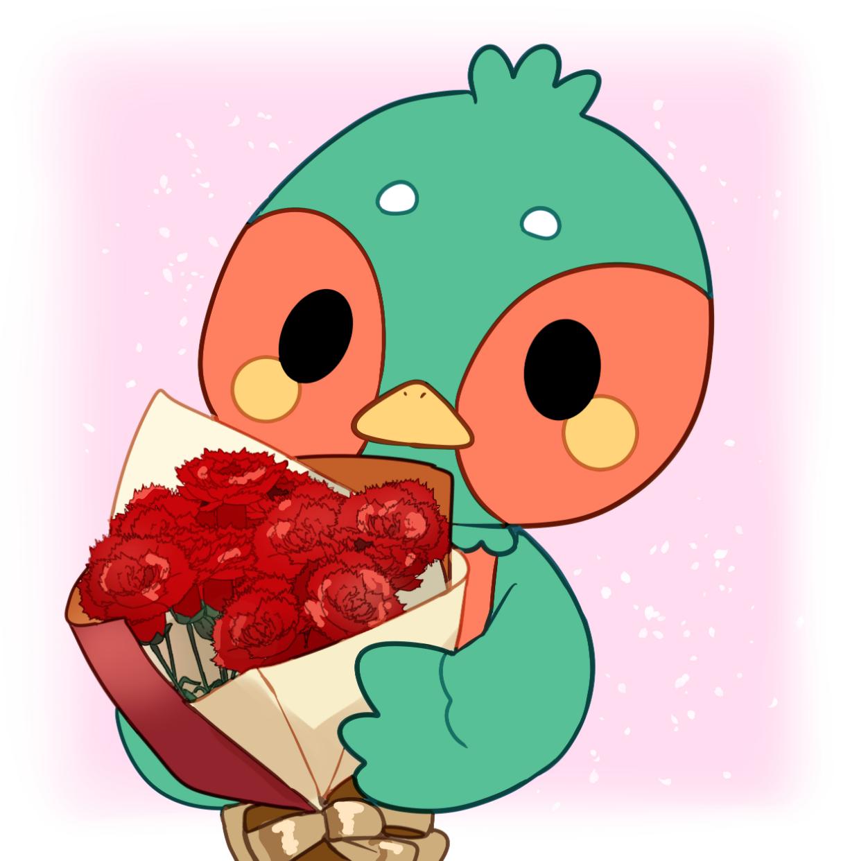 舞い散る桜の中を飛ぶきじまろ君